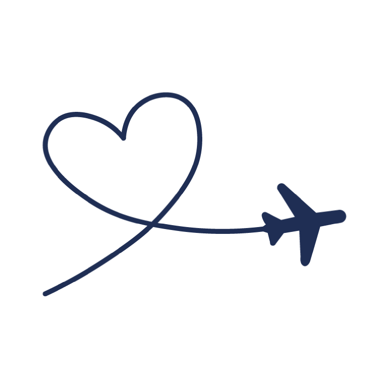 Aérocoeur - Airplane temporary tattoo forming a heart